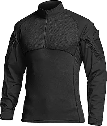 CQR Men's Combat Shirt Tactical 1/4 Zip Long Sleeve Military BDU