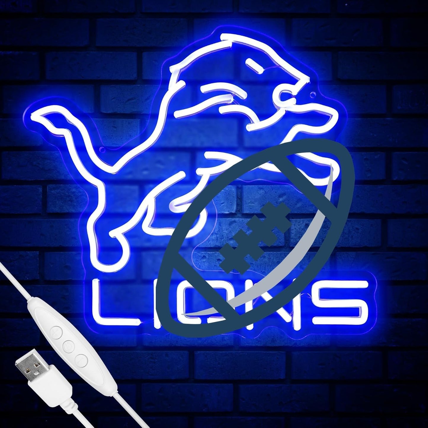 Football Team Neon Sign for Bedroom, Game Room, and Decor
