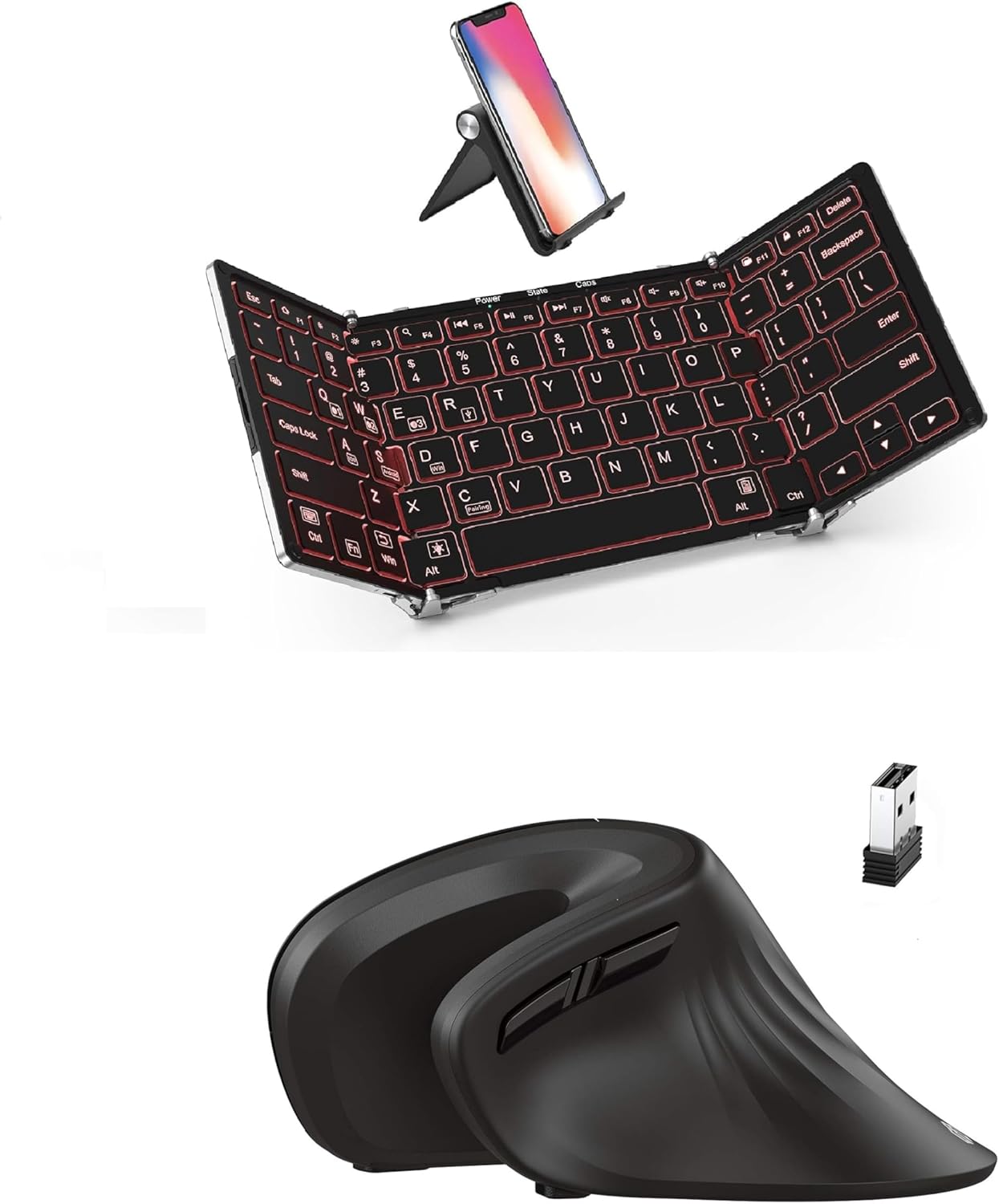 iClever BK05 Foldable Bluetooth Keyboard - Multi-Device Backlight