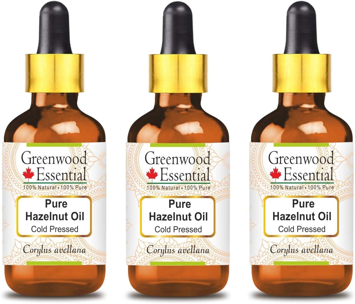 Pure Hazelnut Oil Cold Pressed for Skin and Hair Care