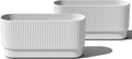 Demi Long 30in Fluted Planter for Patio and Porch - Durable Composite