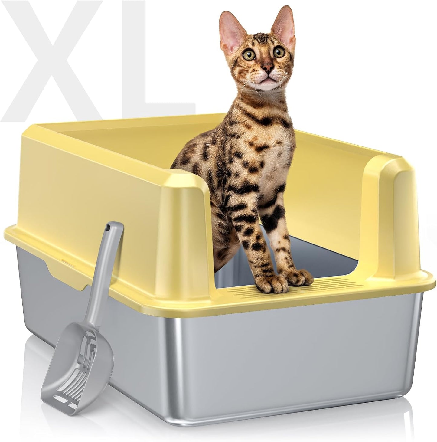 XXL Extra Large Stainless Steel Litter Box for Big Cats
