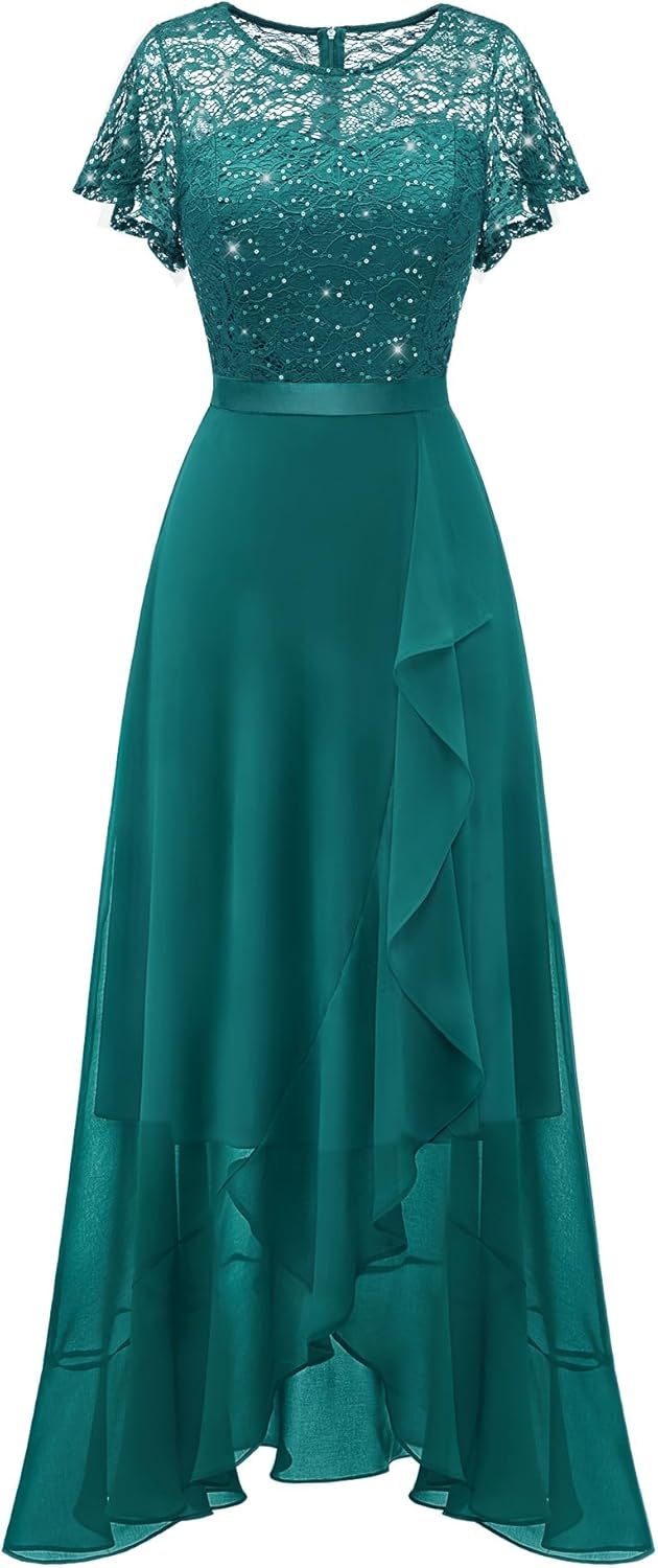 BeryLove Formal Dresses for Women - Elegant Lace Long Gown