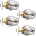 Probrico 4 Pack Keyed Alike Entry Door Knobs Combo Pack - Secure Satin