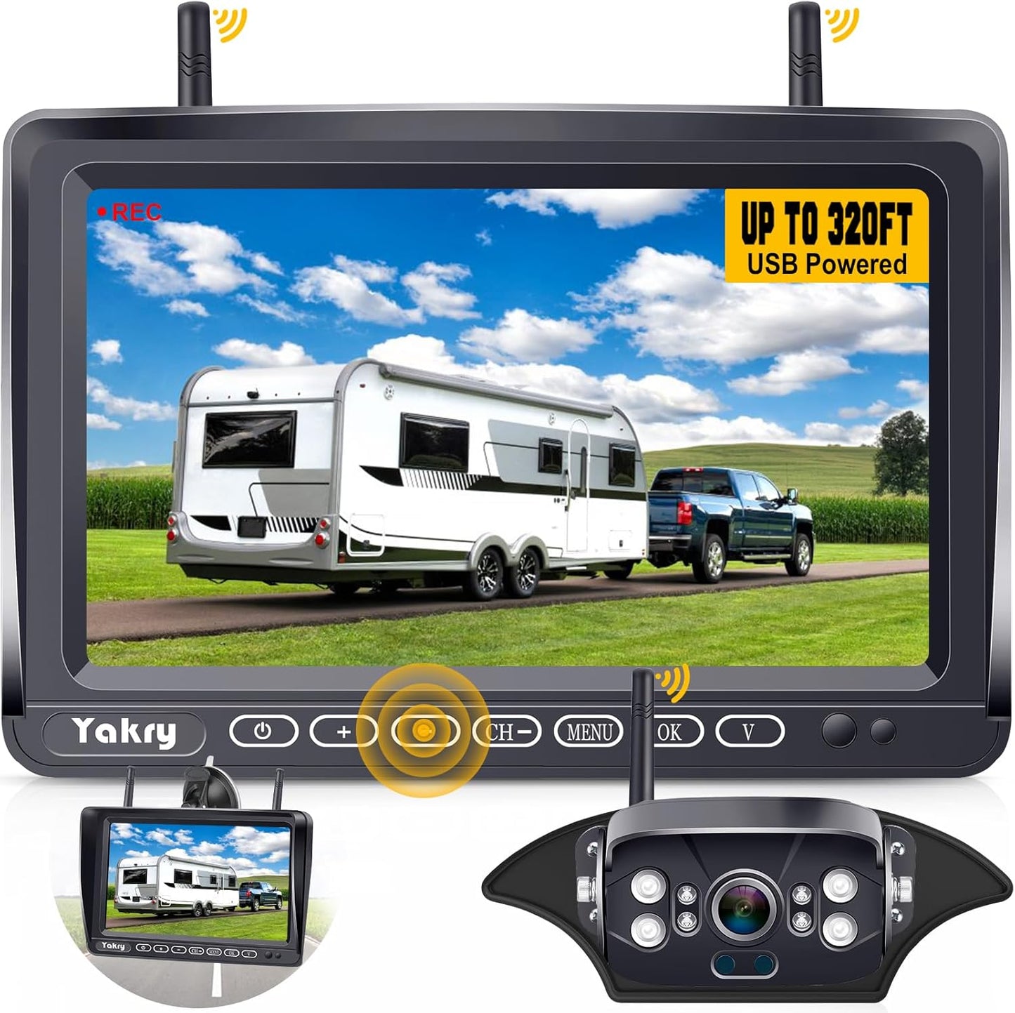 Wireless HD RV Backup Camera: Clear Night Vision