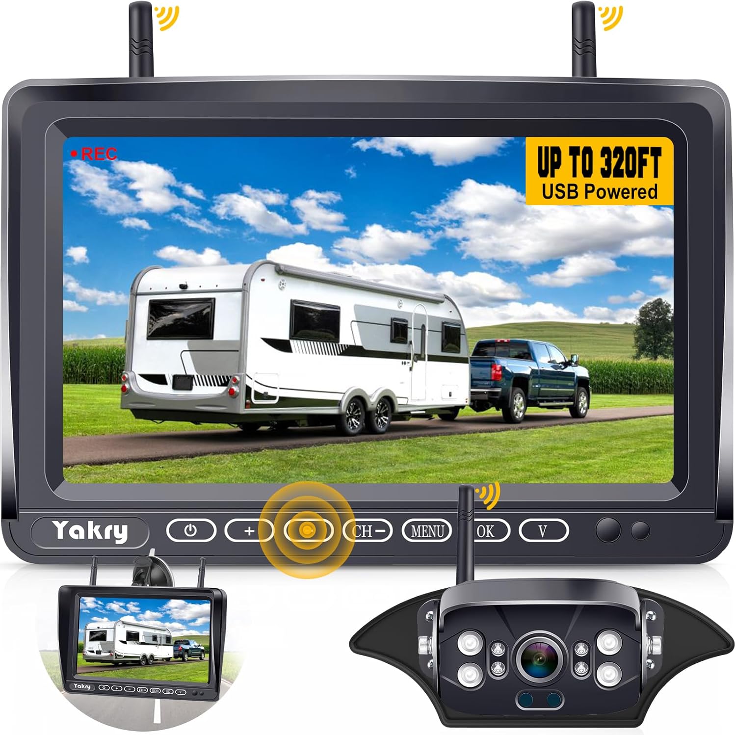 Wireless HD RV Backup Camera: Clear Night Vision