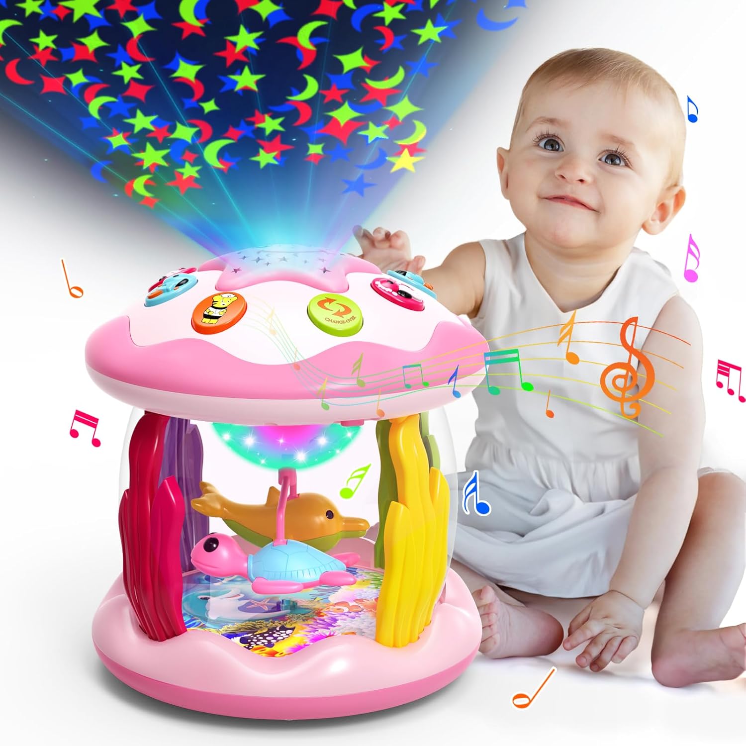 Ocean Rotating Projector Baby Toy - Light Up Fun!