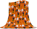 Happy Halloween Boo Throw Blanket 60x80 in - Soft Fleece Holiday Throw