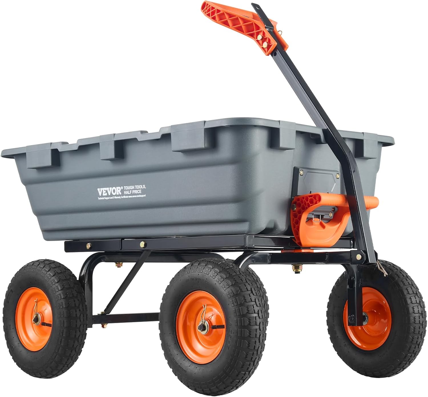 VEVOR 1200lbs Garden Dump Cart with 2-in-1 Handle and Wheels