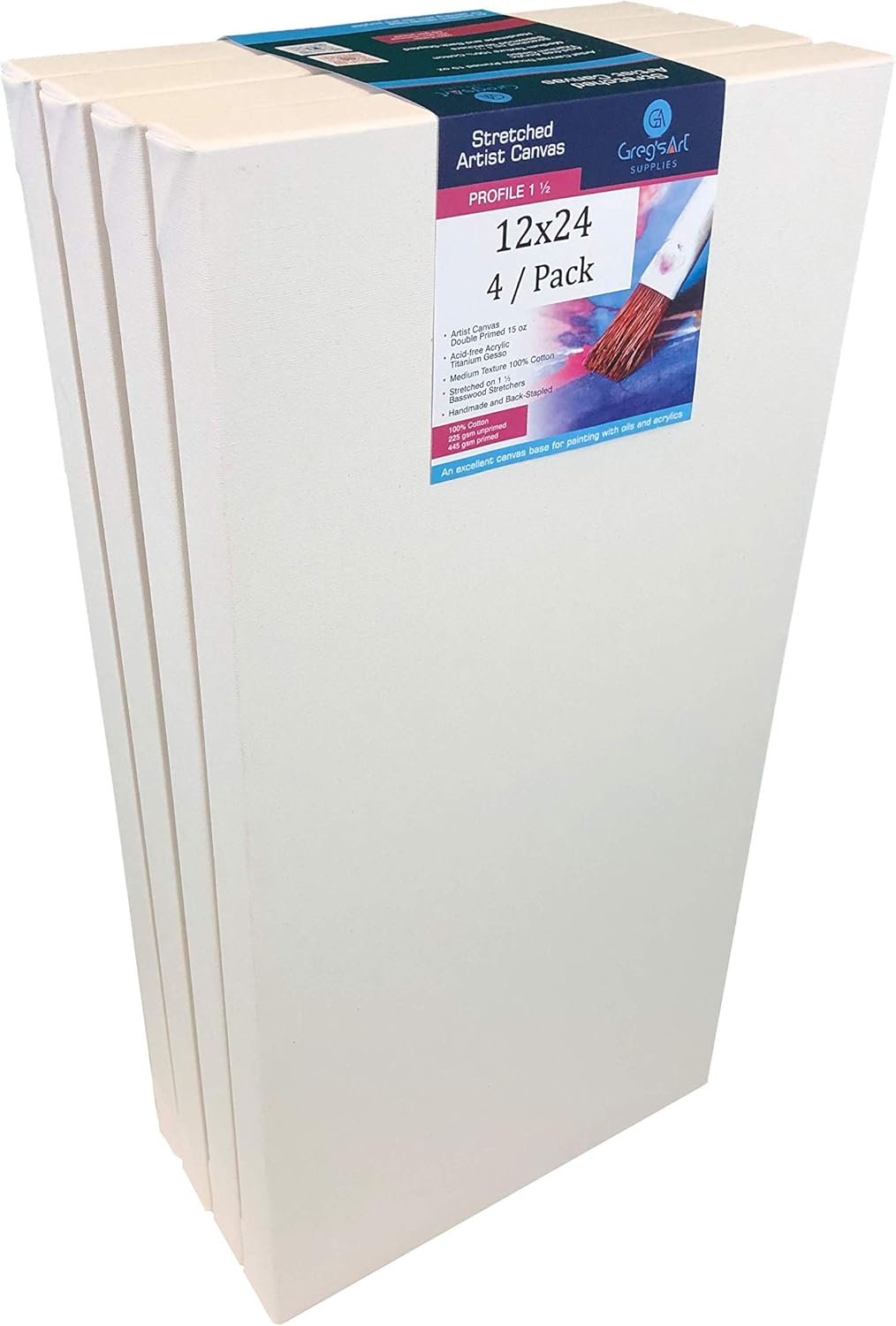 12x24 Stretched Gallery Artist Canvas - Premium Quality Pack