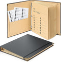 3 Rings Folio Important Document Organizer with Labels - Elegant Black