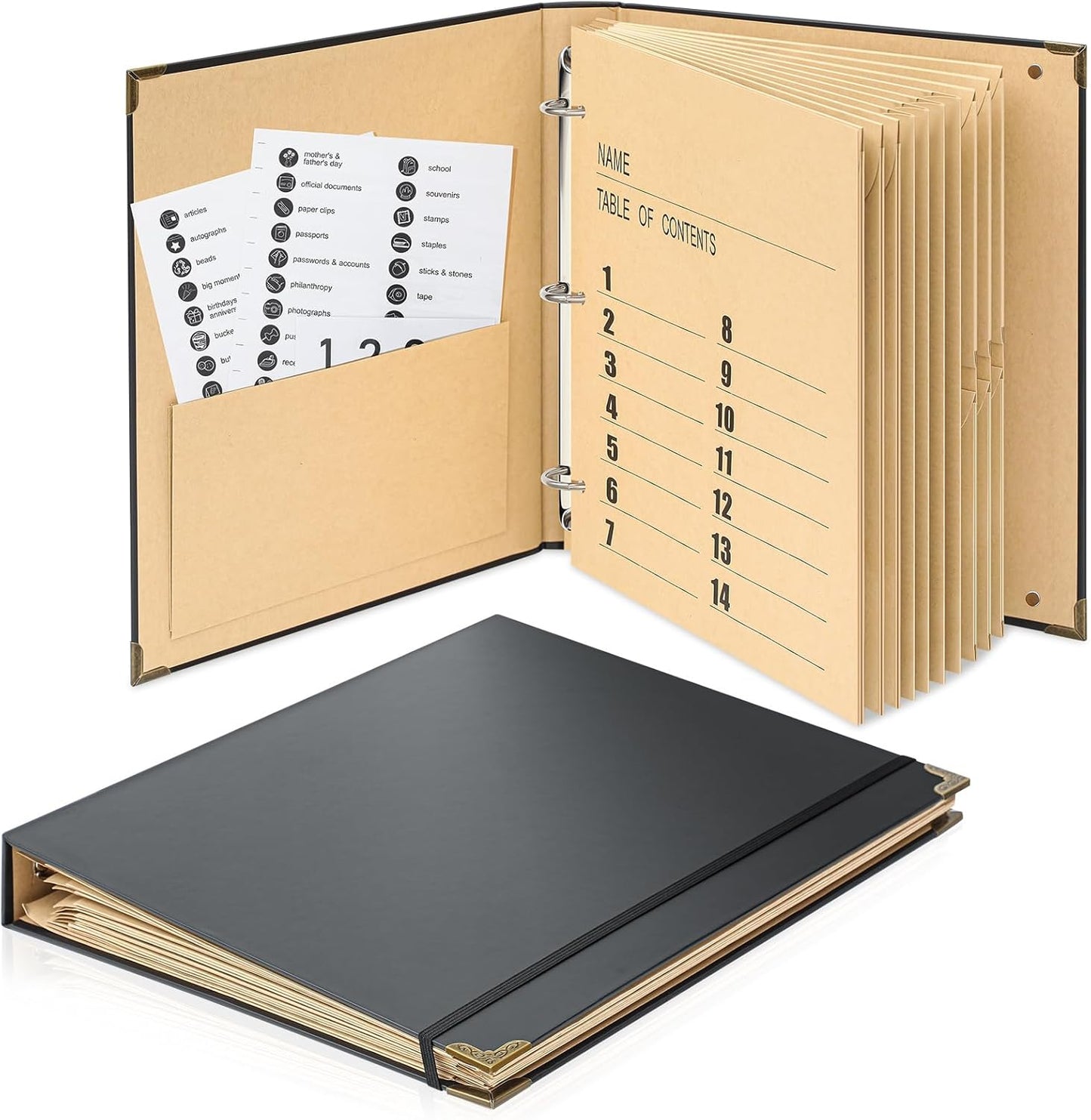 Marspark 3 Rings Folio Document Organizer for Important Papers