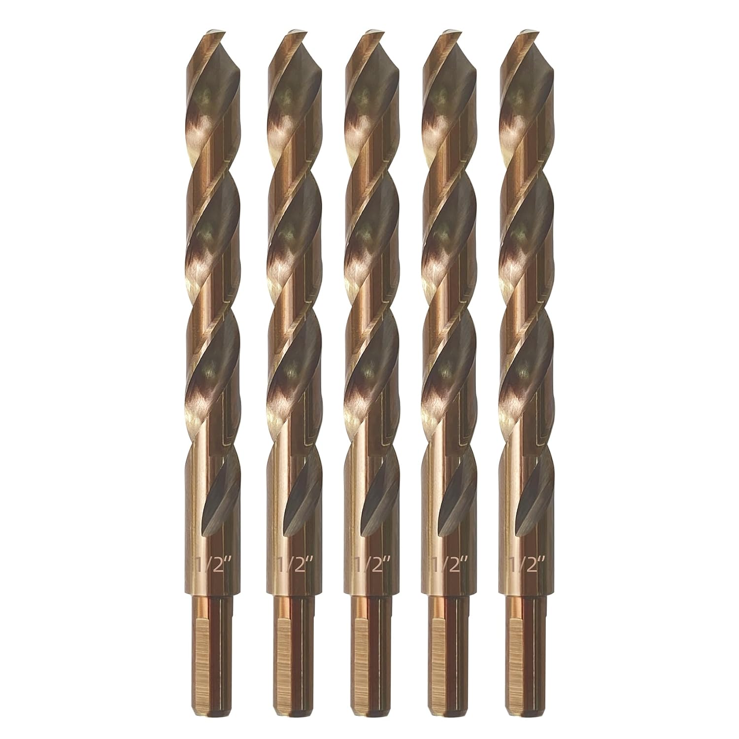 Cobalt Drill Bit Set 1/2 in for Hard Metal and Stainless Steel