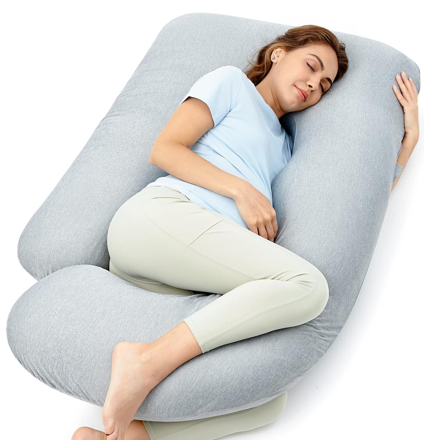 Momcozy U-Shaped Pregnancy Pillow for Ultimate Comfort 57 in