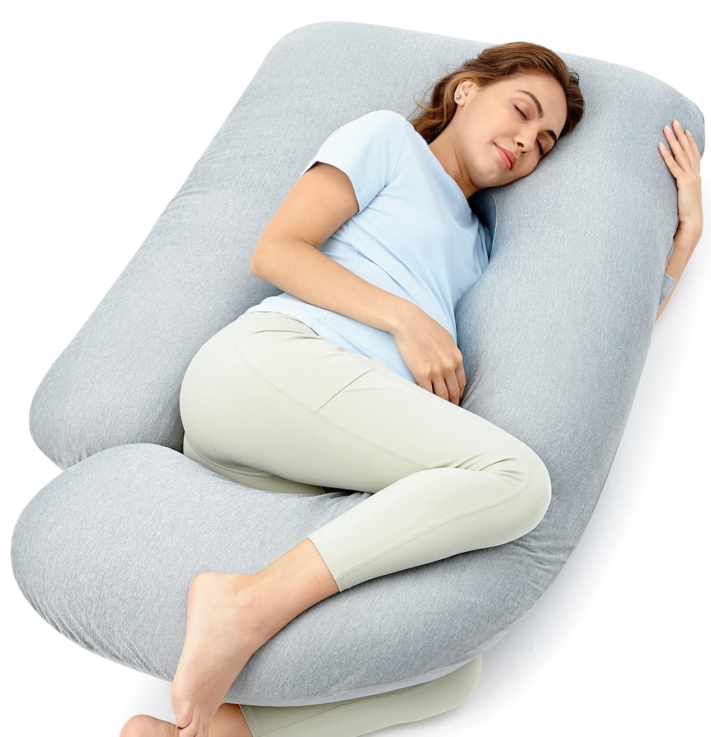 Momcozy U-Shaped Pregnancy Pillow for Ultimate Comfort 57 in
