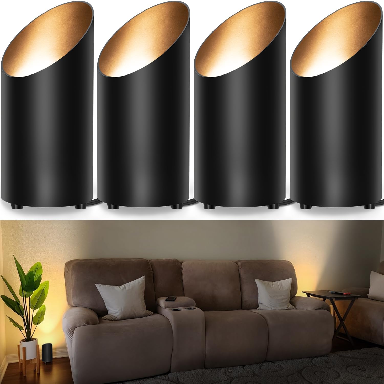 SUNVIE 4 Pack Up Lights for Stylish Indoor Uplighting Needs