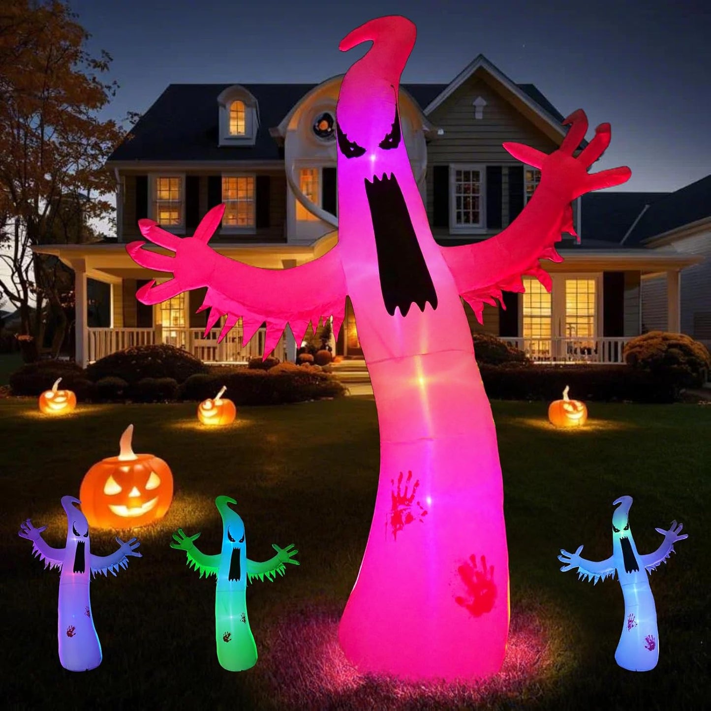 12ft High Halloween Inflatable Ghost Decoration for Yard Fun