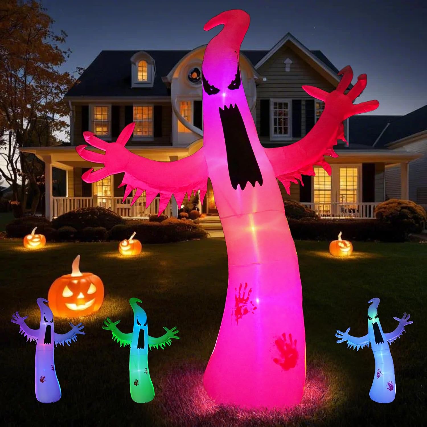 12ft High Halloween Inflatable Ghost Decoration for Yard Fun