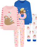 DAUGHTER QUEEN Girls 4 Piece Cotton Pajamas - Soft, Breathable