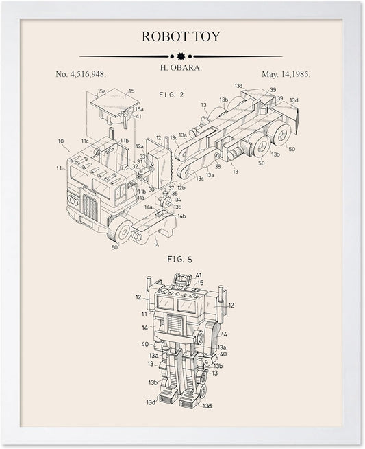 Optimus Robot Blueprint Poster - Patent Print