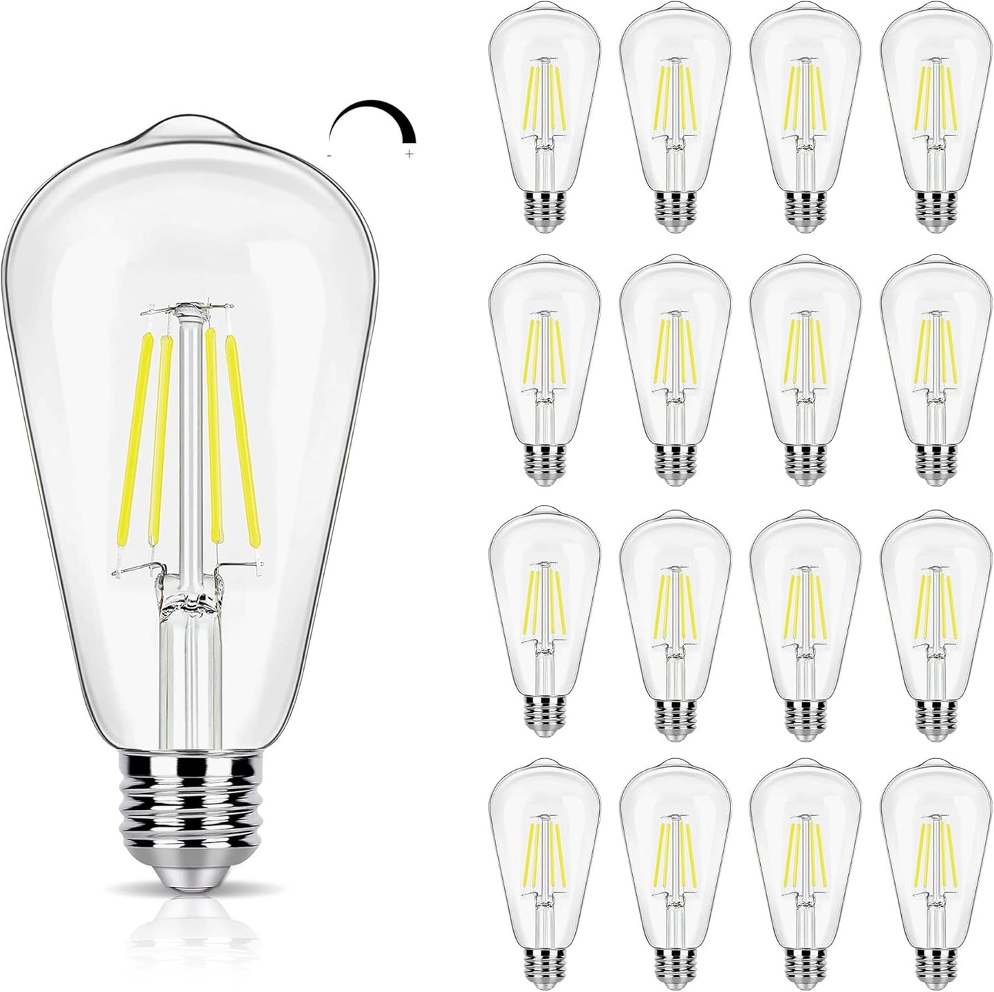 16 Pack LED Edison Bulbs for Bright Daylight Lighting Needs