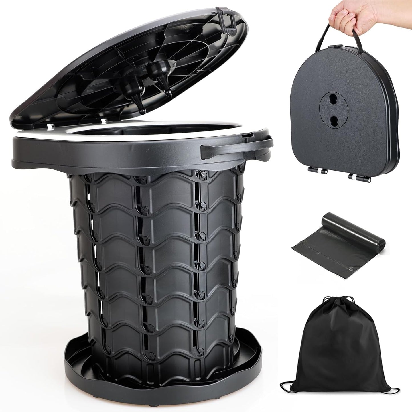 Boreeman Foldable Portable Toilet - 400lbs Capacity