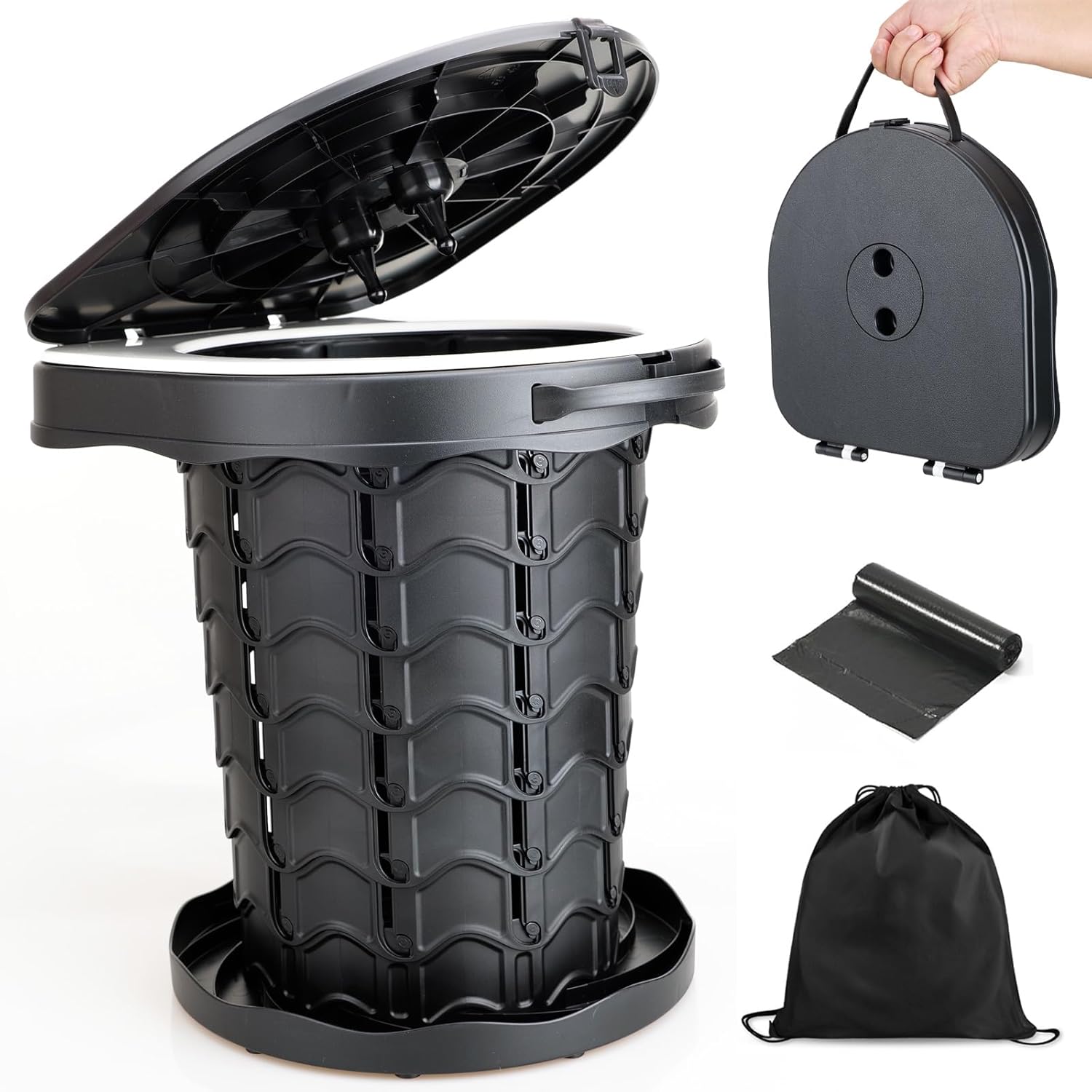 Boreeman Foldable Portable Toilet - 400lbs Capacity