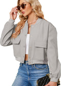 Zando Bomber Jacket Women 2025 - Cropped Casual Varsity Jacket Jackets