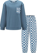 Boys Fleece Colorblock Sweatshirt & Pants Outfit Set - Cozy Fall Wear