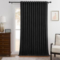 Black Velvet Curtain Panel 104 x 84 in - Luxury Thermal Blackout