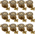 Brass Cabinet Knobs 12 Pack - Vintage Mushroom Backplate Set