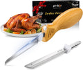 Cordless Electric Knife Carving Set - Easy-Slice Serrated Blades