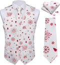 Christmas Men's Vest and Tie Set with Snowflake Pattern - Festive Wear