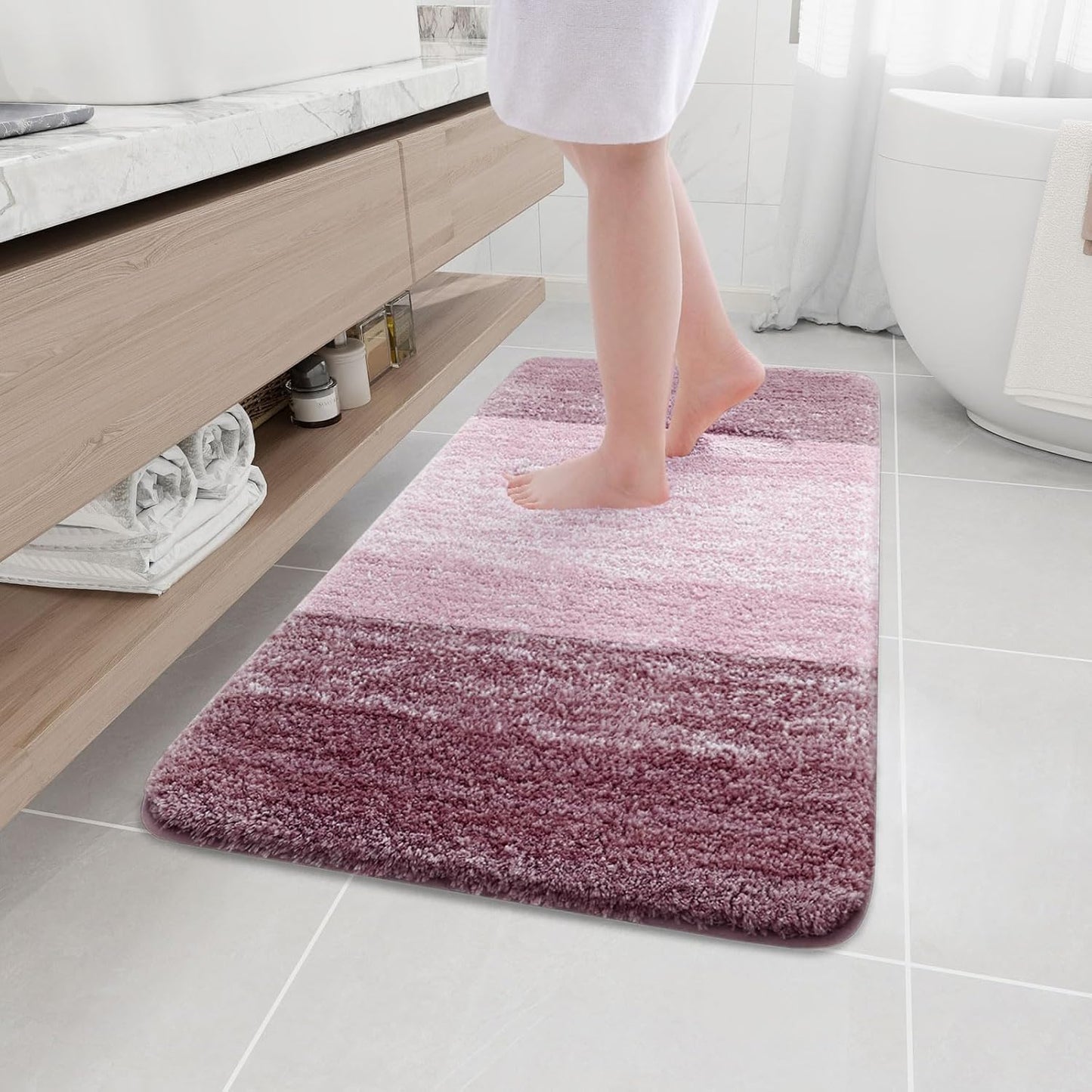 Arotive Microfiber Bathroom Rugs: Soft, Absorbent, Non-Slip Mats