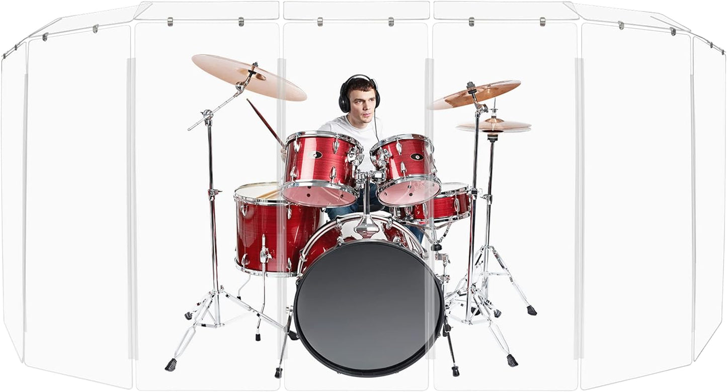 Premium 5ft Drum Shield with Deflectors for Superior Sound Control