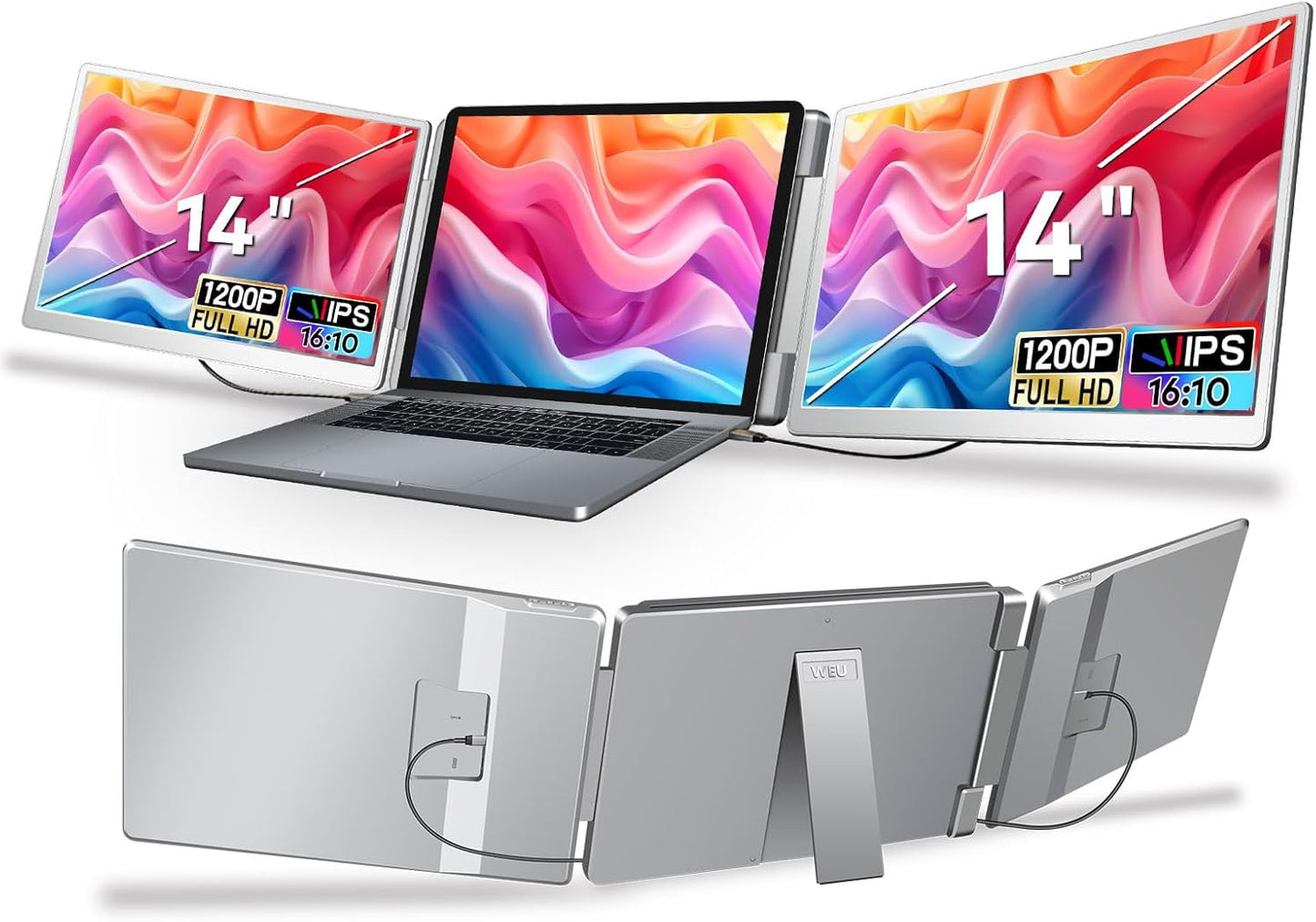 14 FHD Triple Monitor Lap Extender - Plug & Play