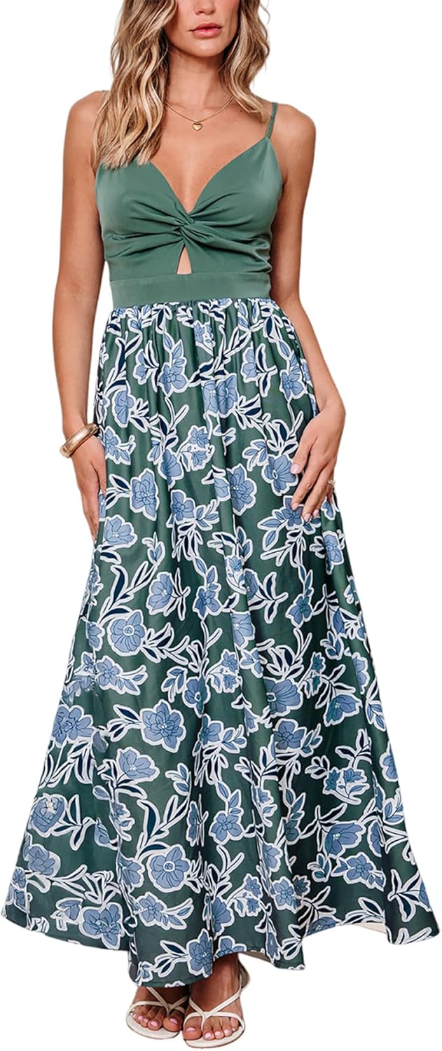CUPSHE Women's Floral Maxi Dress for Summer Casual Wear