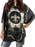 NFL Sheer Caftan With Flower Design - Lightweight Game Day Coverup