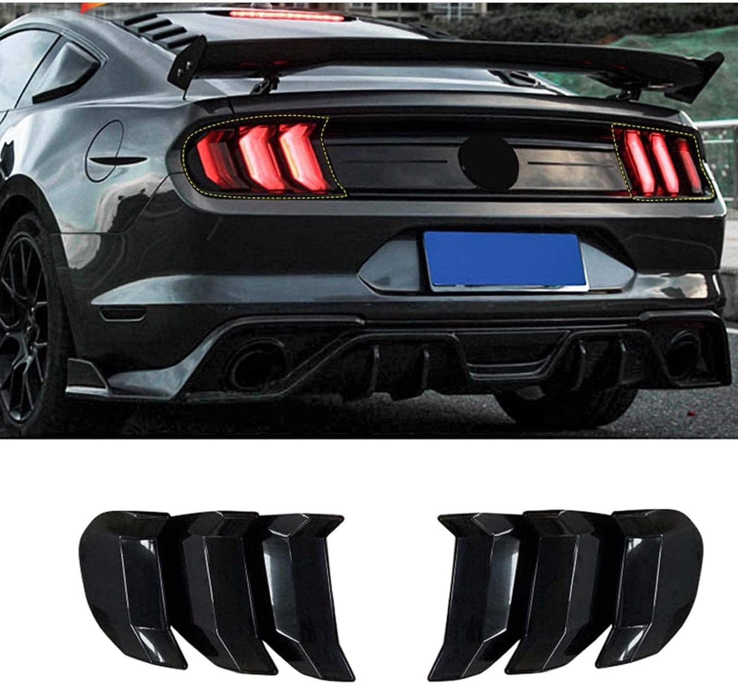 RT-TCZ Tail Light Lamp Cover Guard for Ford Mustang 2018-2023