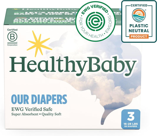 EWG Verified Plant-Based Diapers | Leak Protection | Size 3