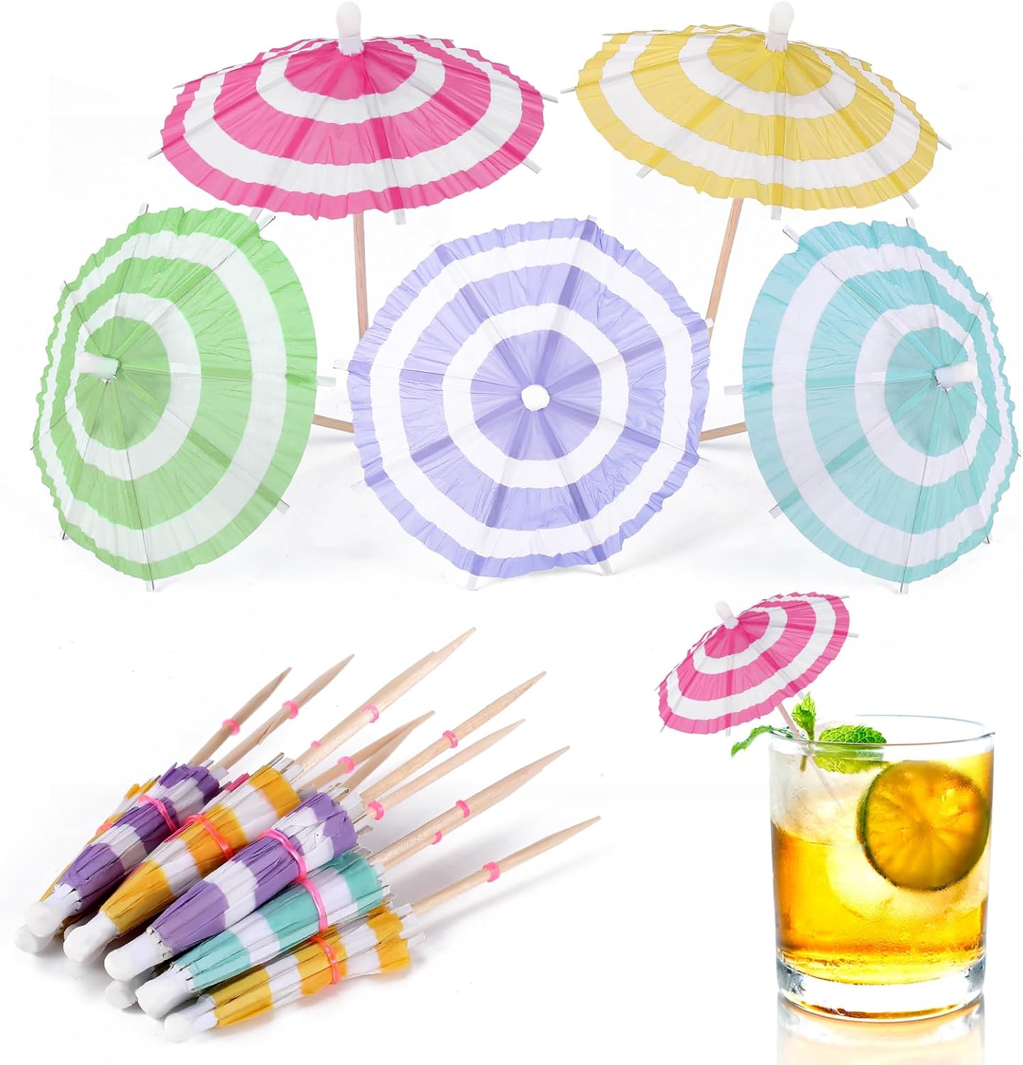 Tropical Vibes Cocktail Picks - 125 Pcs Beach Party Decor