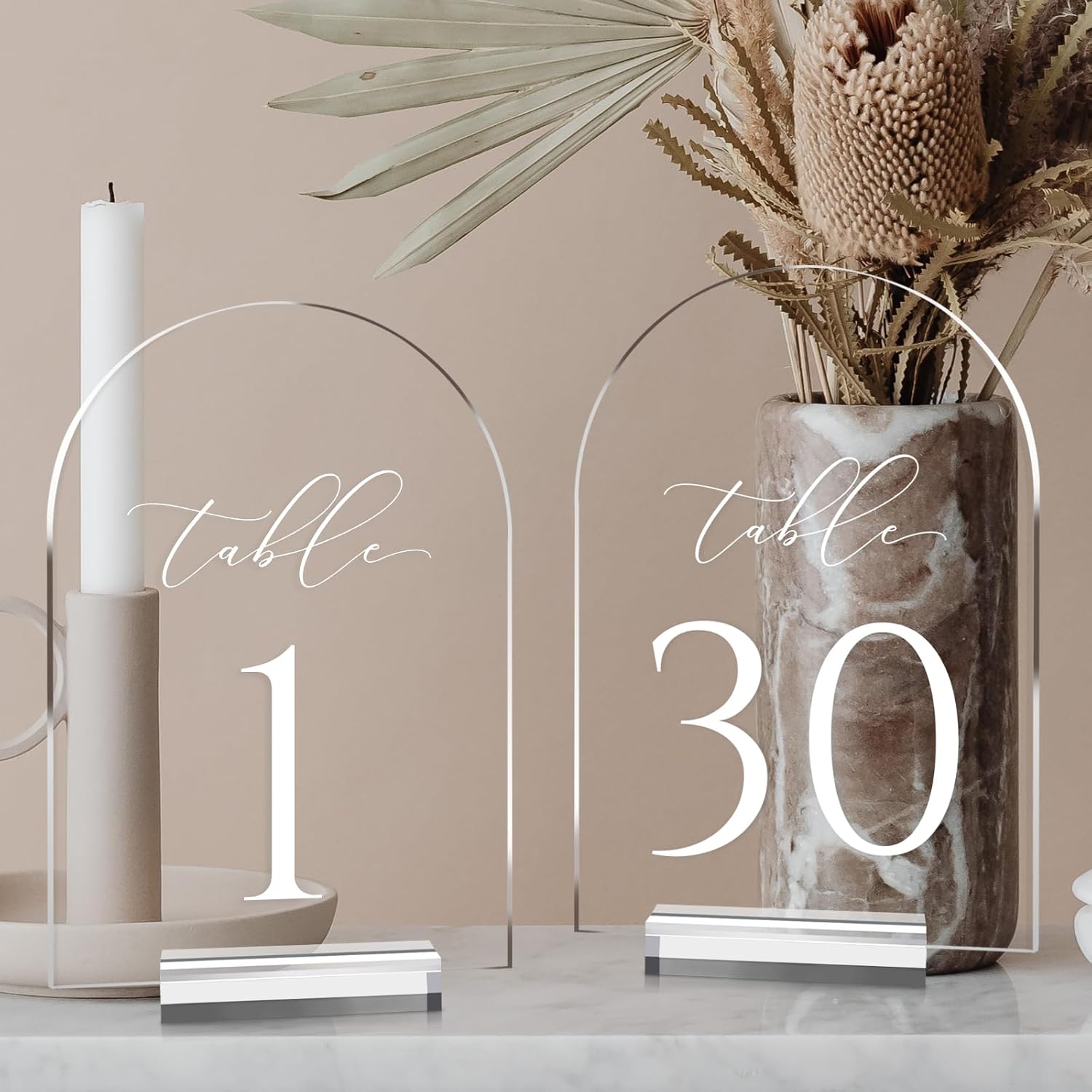 Clear Arch Table Numbers for Weddings and Events - 5x7 Inch