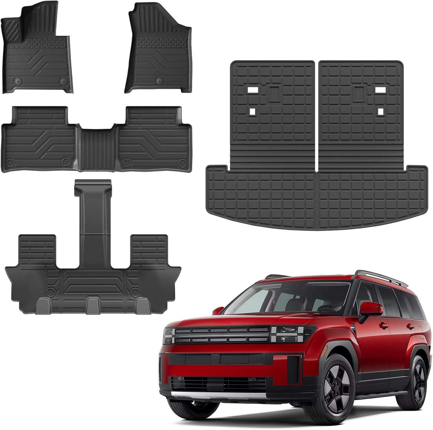 Floor Mats Compatible with 2024 2025 2026 Hyundai Santa Fe