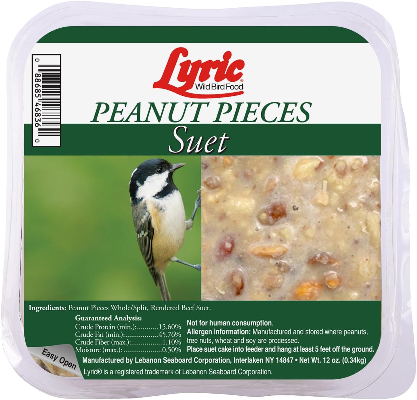 Lyric Peanut Pieces High Energy Suet Cakes for Wild Birds