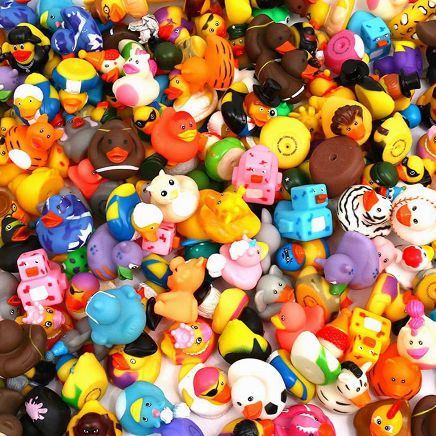 200 Pack Rubber Duck Assortment for Kids Bath Time Fun