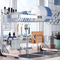 Over Sink Dish Drying Rack 2 Tier Adjustable Length - Space Saving