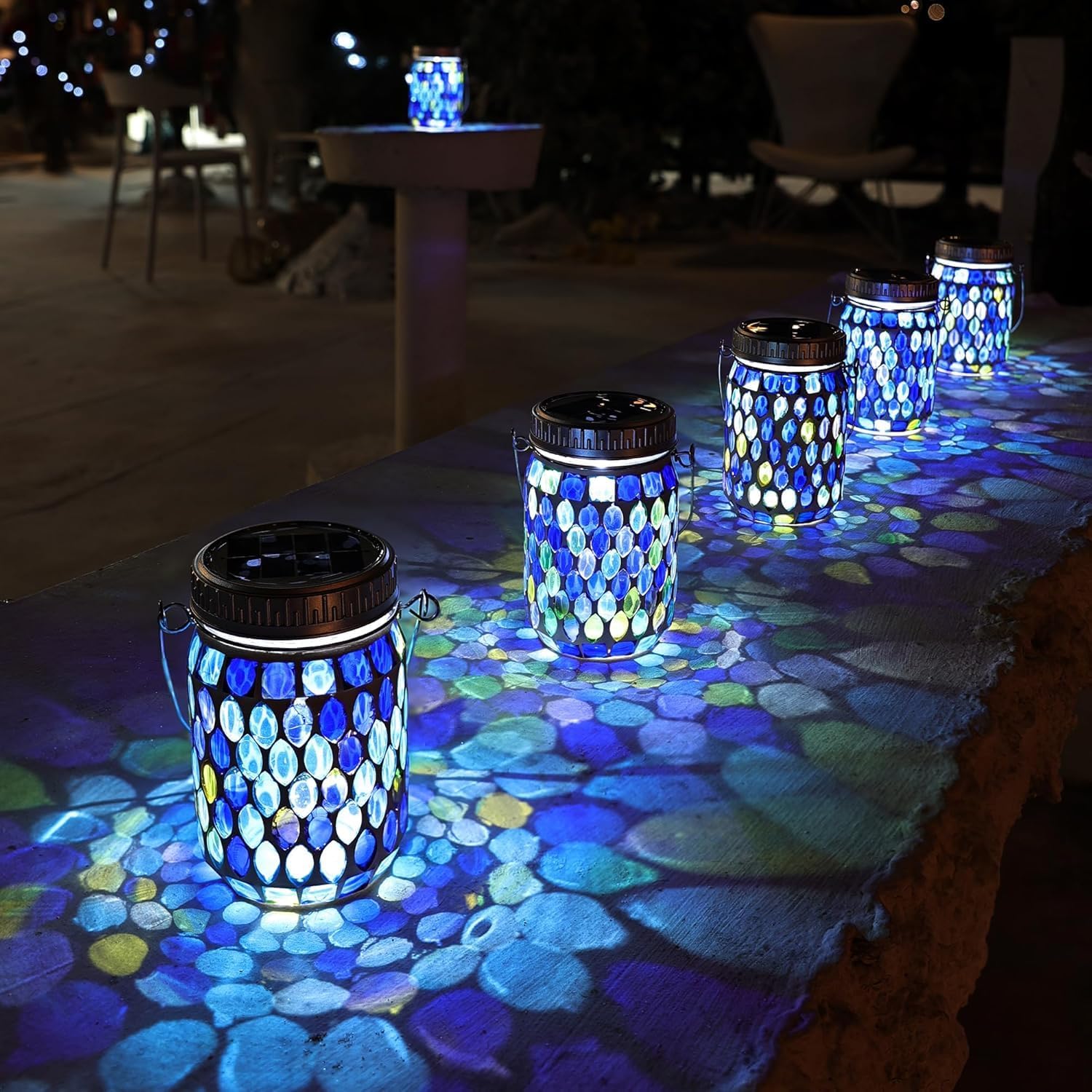 Cooo Mosaic Lanterns Outdoor Waterproof for Garden and Patio