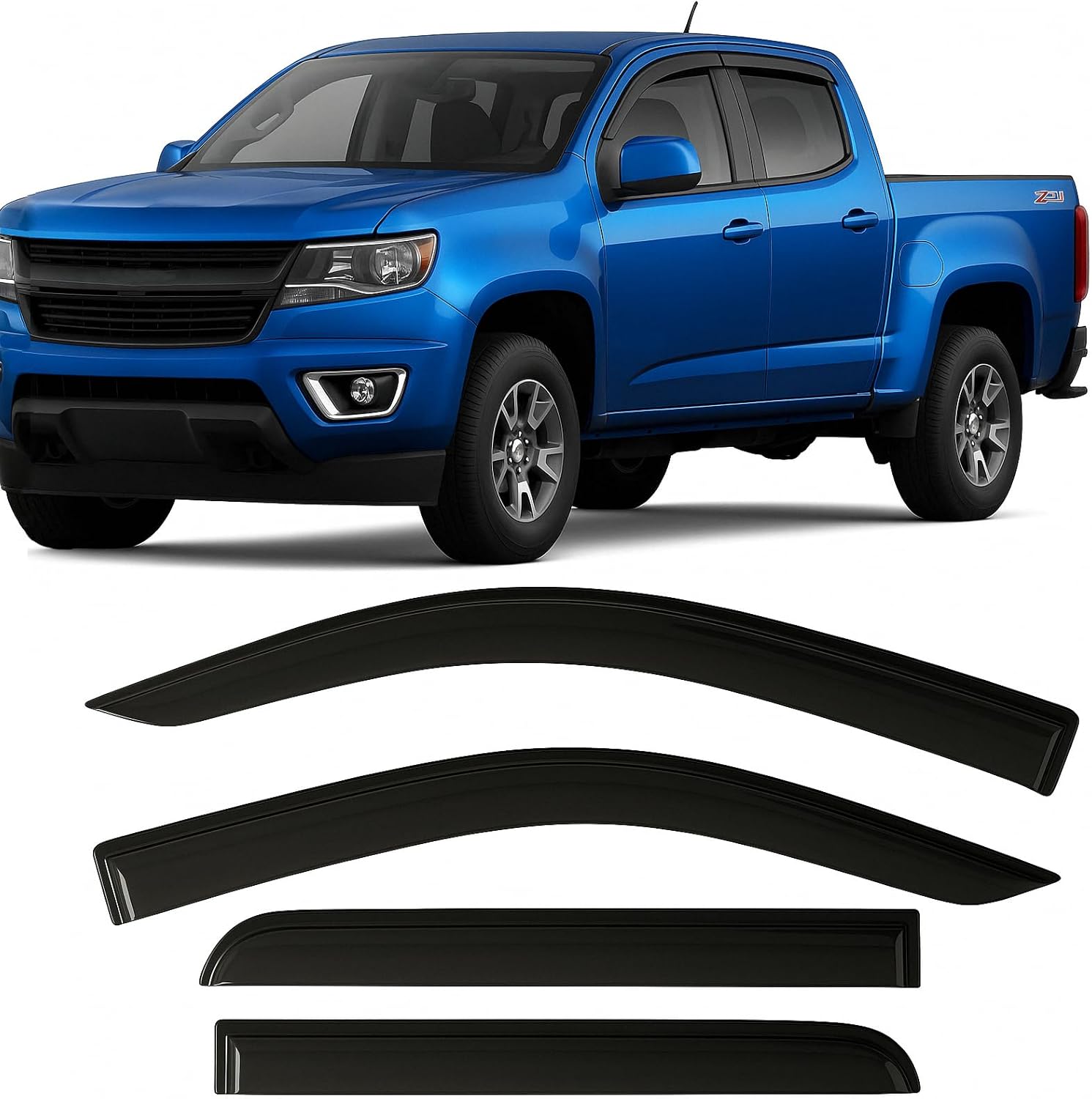 Tape-On Rain Guards for Chevrolet Colorado & GMC Canyon 2015-2022