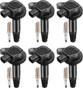 Set of 6 UF553 Ignition Coil Pack and 5019 Spark Plugs Compatible