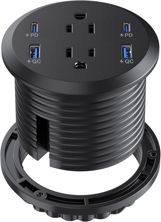 Jgstkcity Desktop Power Grommet with USB C Fast Charging Ports
